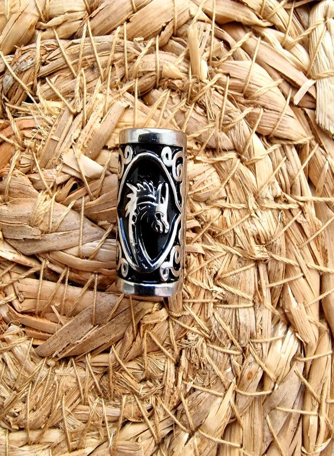 VALHALLA Opening Viking Beard Bead for Men 1pcs, Viking Hair Accessories 8x12x20mm, Dragon, Silver Stainless Steel Large - Image 5